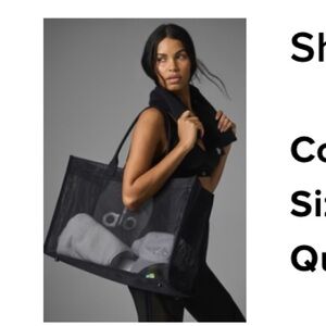 ALO Yoga Black Mesh Tote Bag